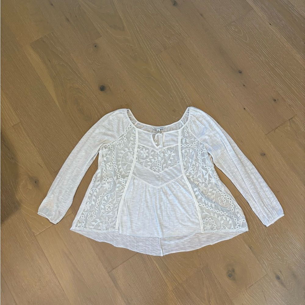 American Eagle White Lace Blouse